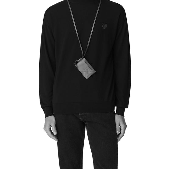 Men Brand Neck Cardholder - Black