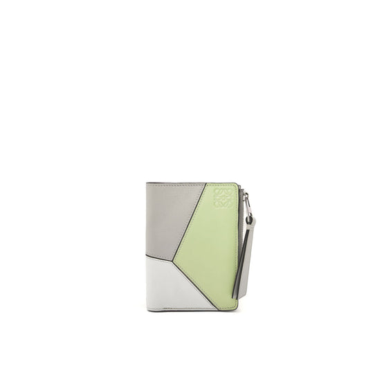 Women Puzzle Slim Compact Wallet - Ash Grey/Light Celadon