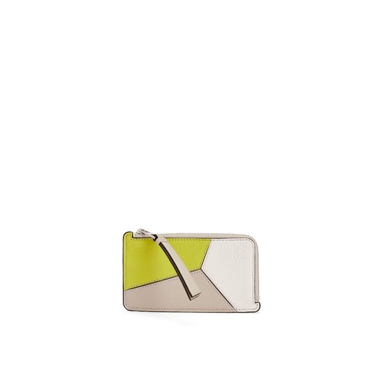 Women Puzzle Coin Cardholder Ring - Lime Yellow/Light Oat