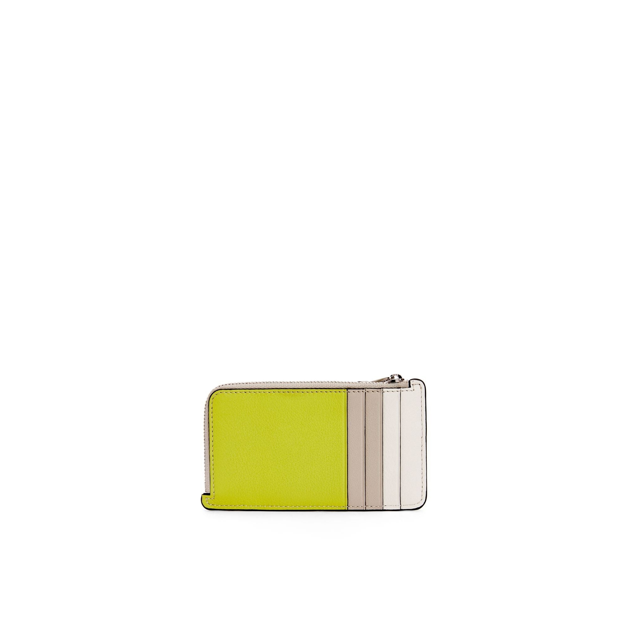 Women Puzzle Coin Cardholder Ring - Lime Yellow/Light Oat