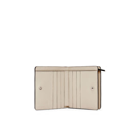 Women Puzzle Compact Zip Wallet - Lime Yellow/Light Oat