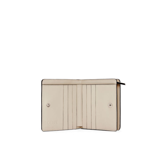 Women Puzzle Compact Zip Wallet - Lime Yellow/Light Oat