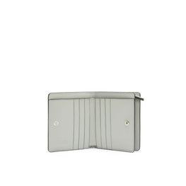 Women Puzzle Compact Zip Wallet - Ash Grey/Light Celadon