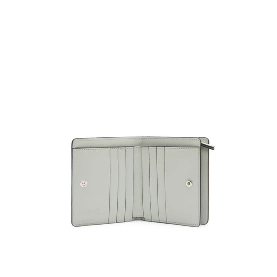 Women Puzzle Compact Zip Wallet - Ash Grey/Light Celadon