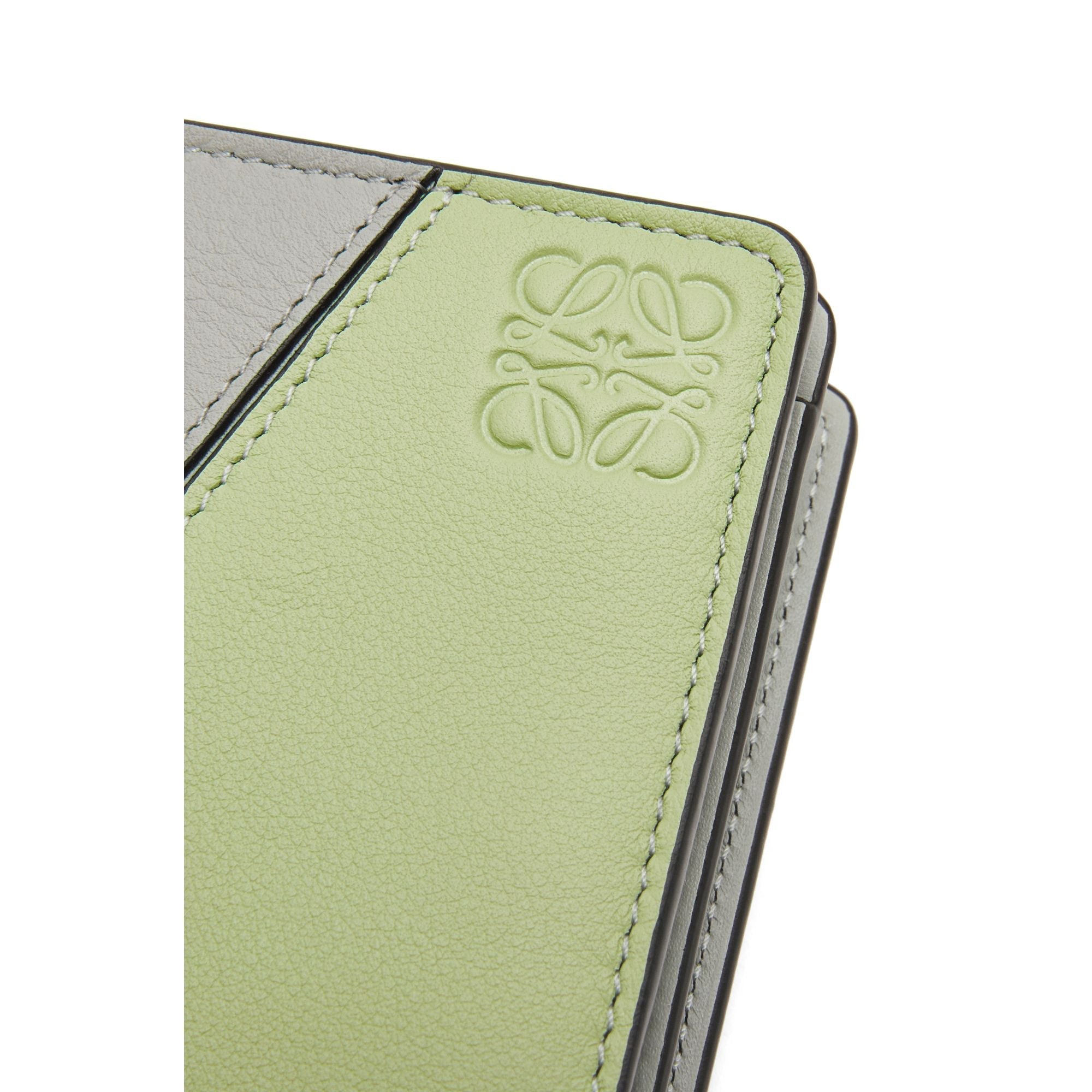 Women Puzzle Compact Zip Wallet - Ash Grey/Light Celadon