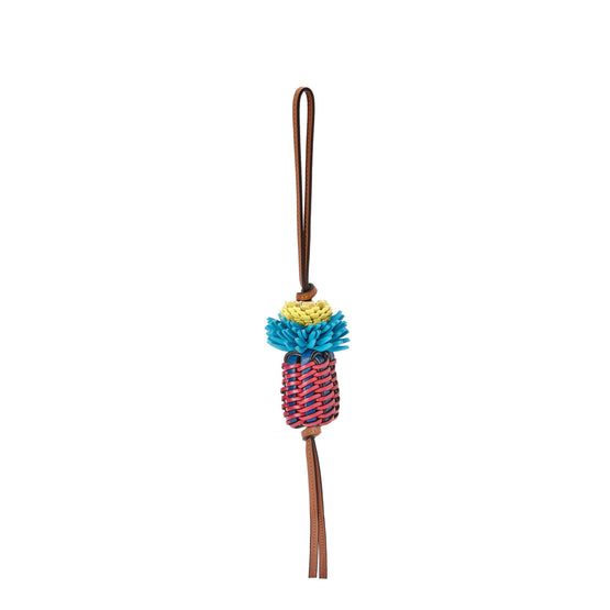 Women Woven Cactus Charm - Pink/Blue