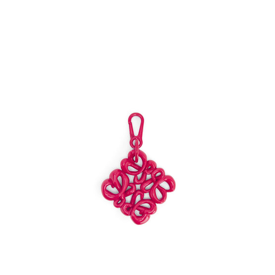 Women Inflated Anagram Charm - Ruby Red Glaze