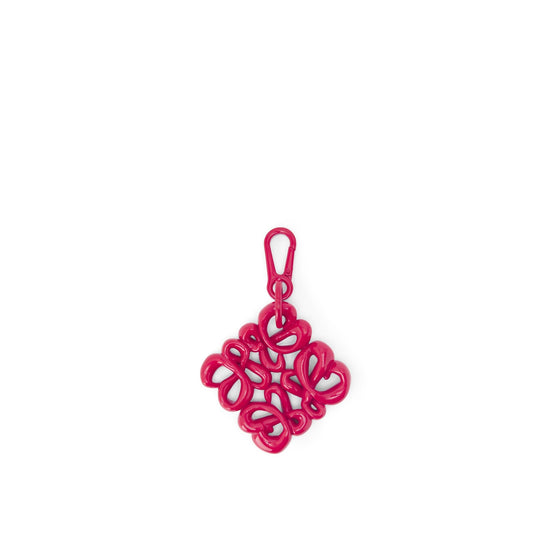 Women Inflated Anagram Charm - Ruby Red Glaze