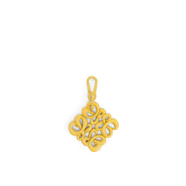 Women Inflated Anagram Charm - Pale Yellow Glaze