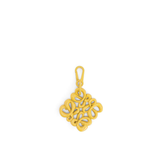 Women Inflated Anagram Charm - Pale Yellow Glaze