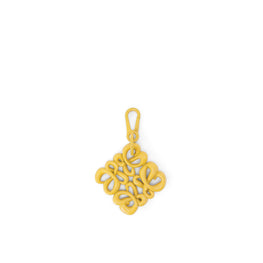 Women Inflated Anagram Charm - Pale Yellow Glaze
