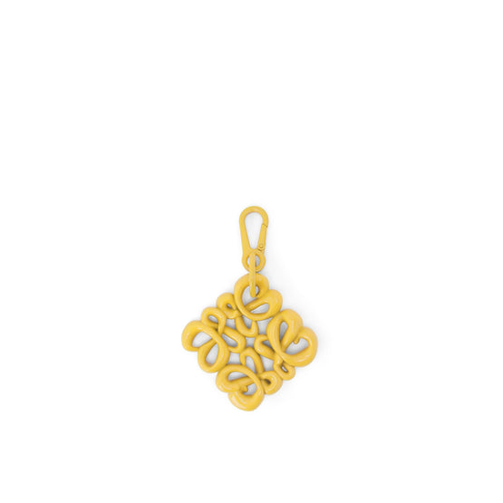 Women Inflated Anagram Charm - Pale Yellow Glaze