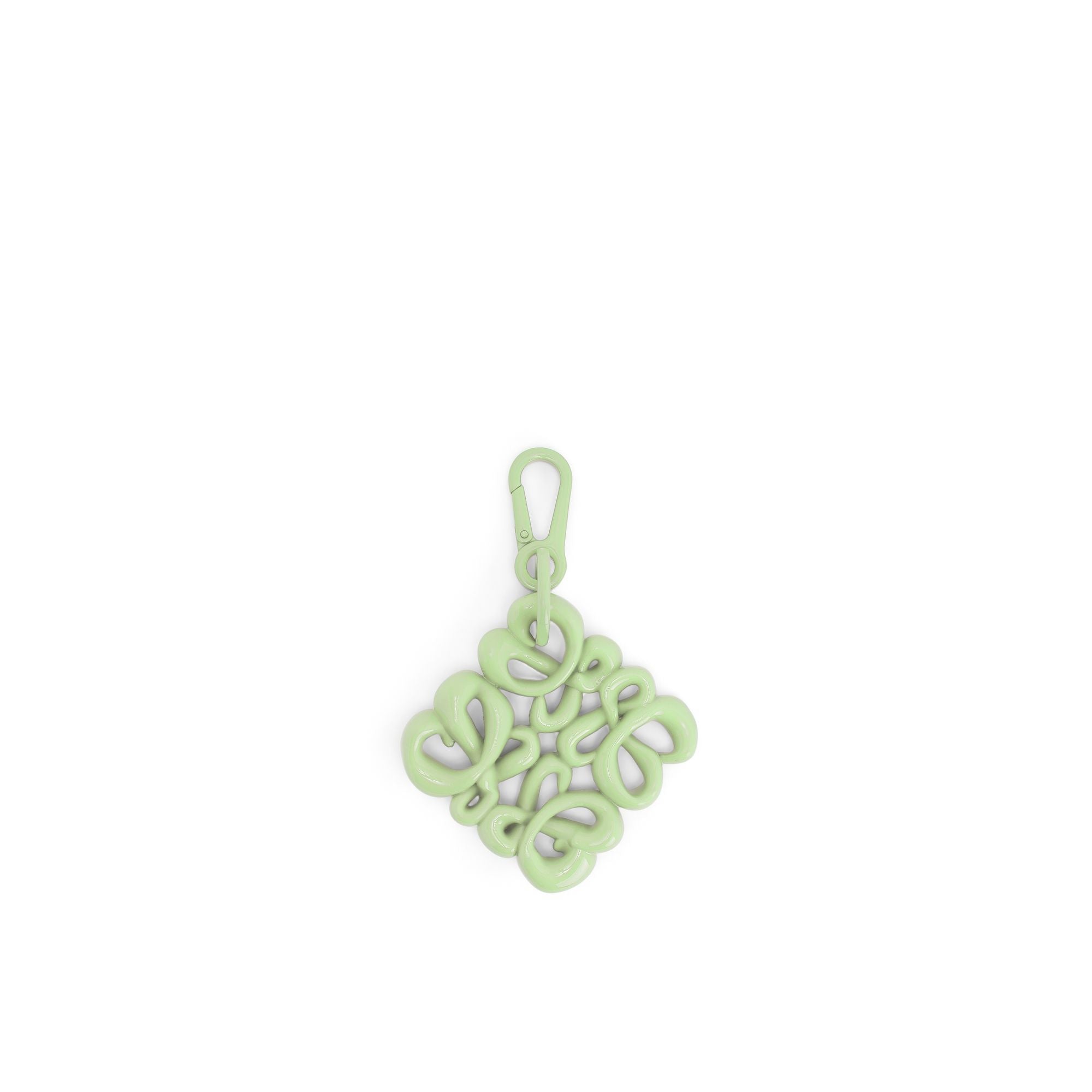 Women Inflated Anagram Charm - Lime Green Glaze
