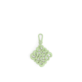 Women Inflated Anagram Charm - Lime Green Glaze