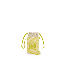 Women Anagram Square Pocket Checks - Natural/Lime Green