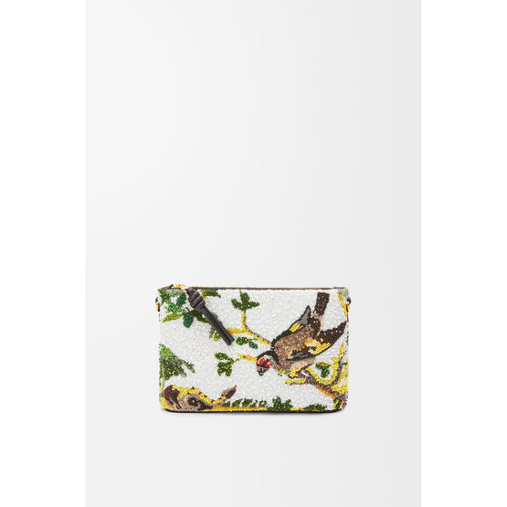 Women Oblong Pouch Small Beaded - Black