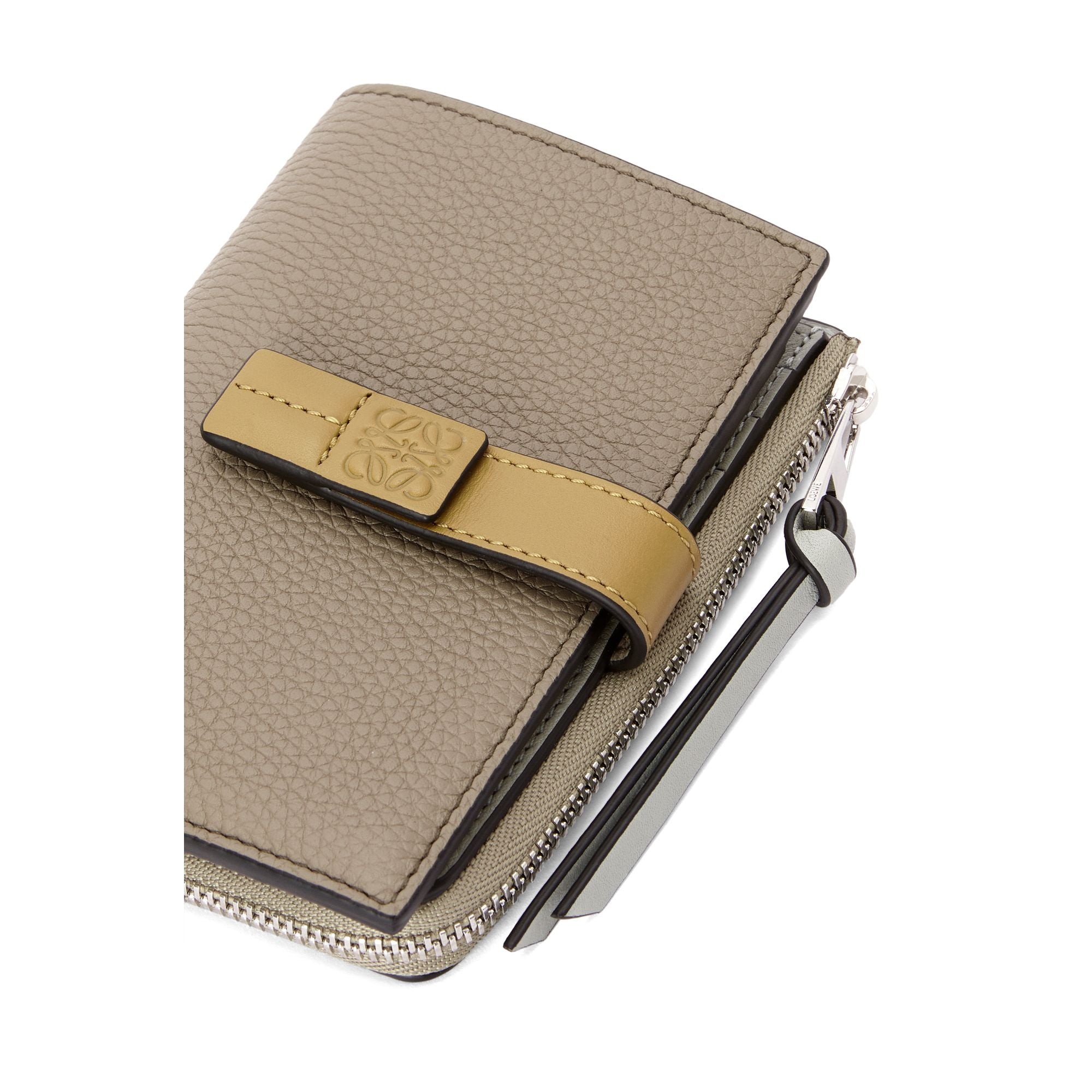 Women Slim Zip Bifold - Laurel Green/Ochre