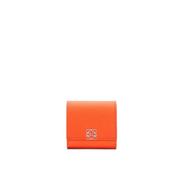 Women Anagram Compact Flap Wallet - Orange