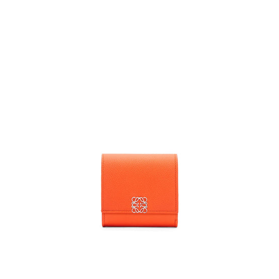 Women Anagram Compact Flap Wallet - Orange