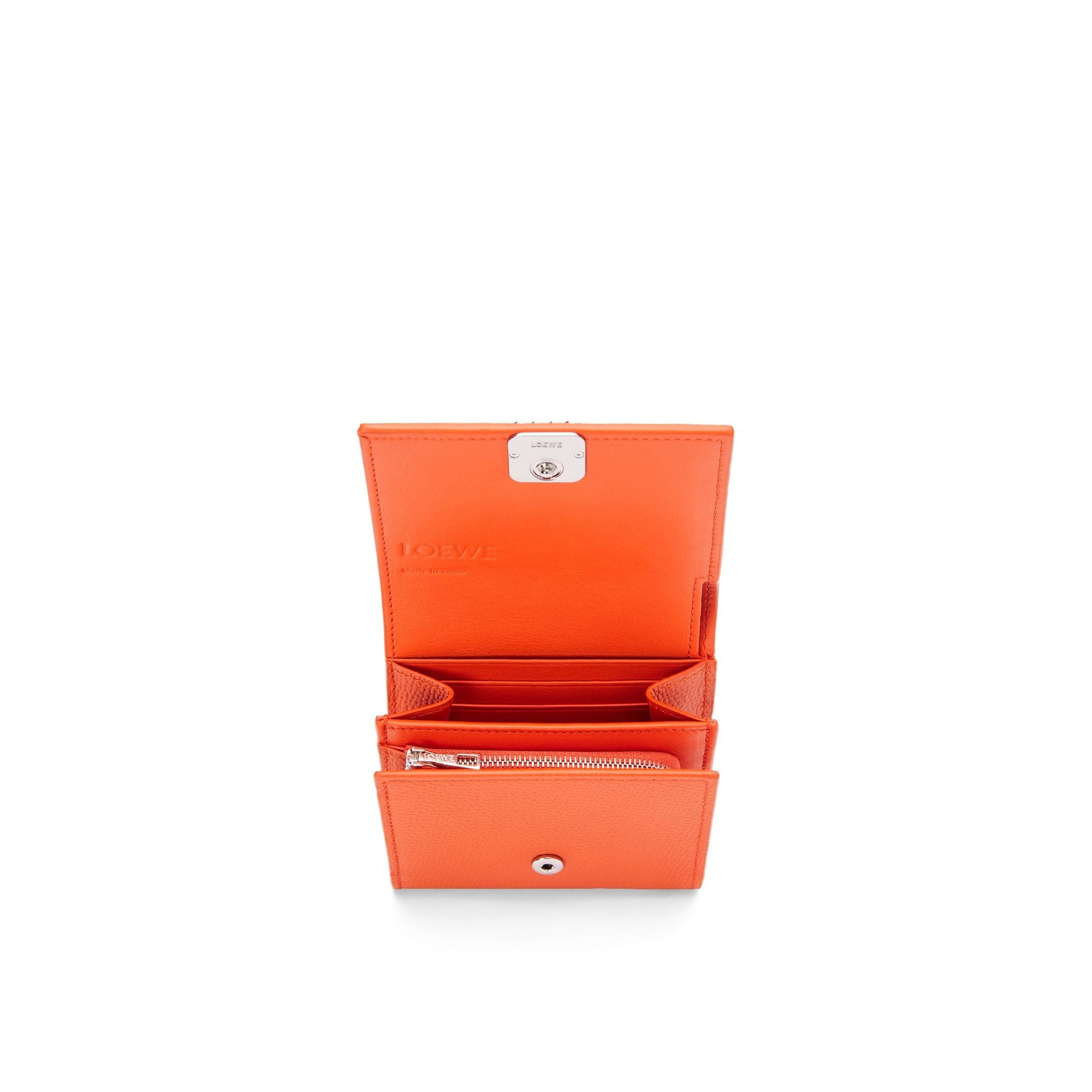 Women Anagram Compact Flap Wallet - Orange