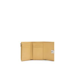 Women Anagram Small Vertical Wallet - Dark Butter