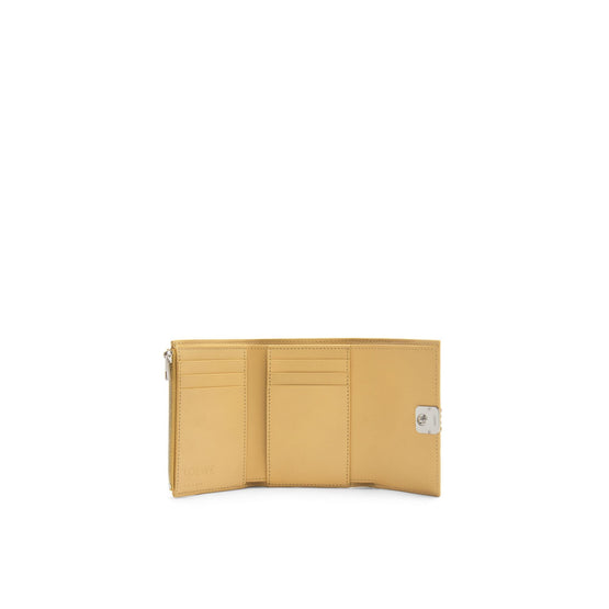 Women Anagram Small Vertical Wallet - Dark Butter