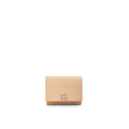 Women Anagram Trifold Wallet - Nude