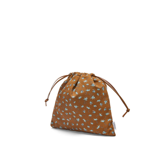 Women Drawstring Pouch Small Lemurs - Oak