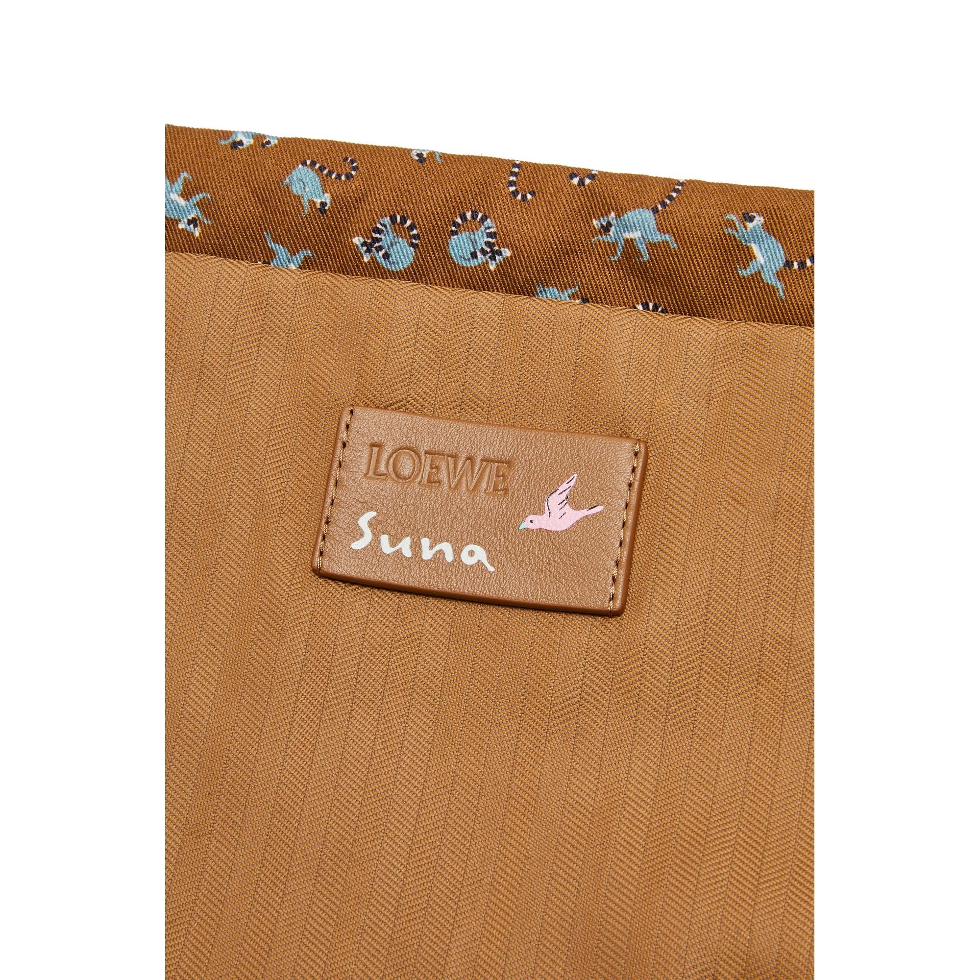 Women Drawstring Pouch Small Lemurs - Oak