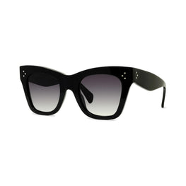 Women Celine 3 Dots - Shiny Black / Smoke Polarized