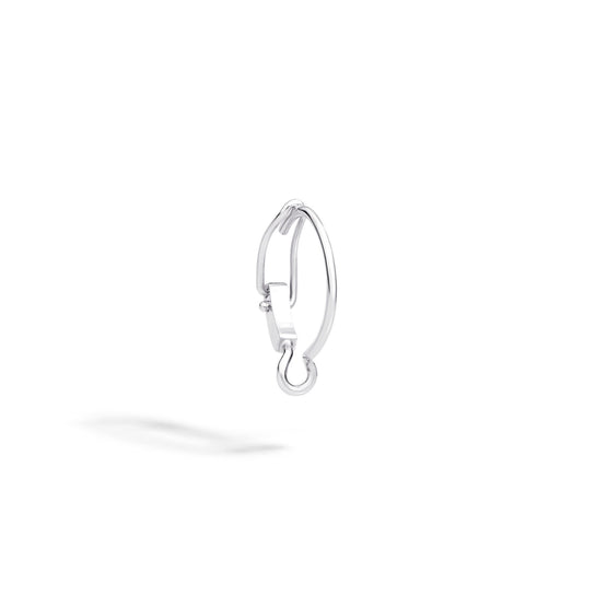 Holder Hoop Earring  - White