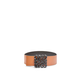 Women Inflated Rev Anagram Belt 8Cm - Black/Tan
