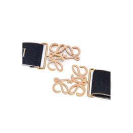 Women Anagram Elastic 5Cm Belt - Black/Gold