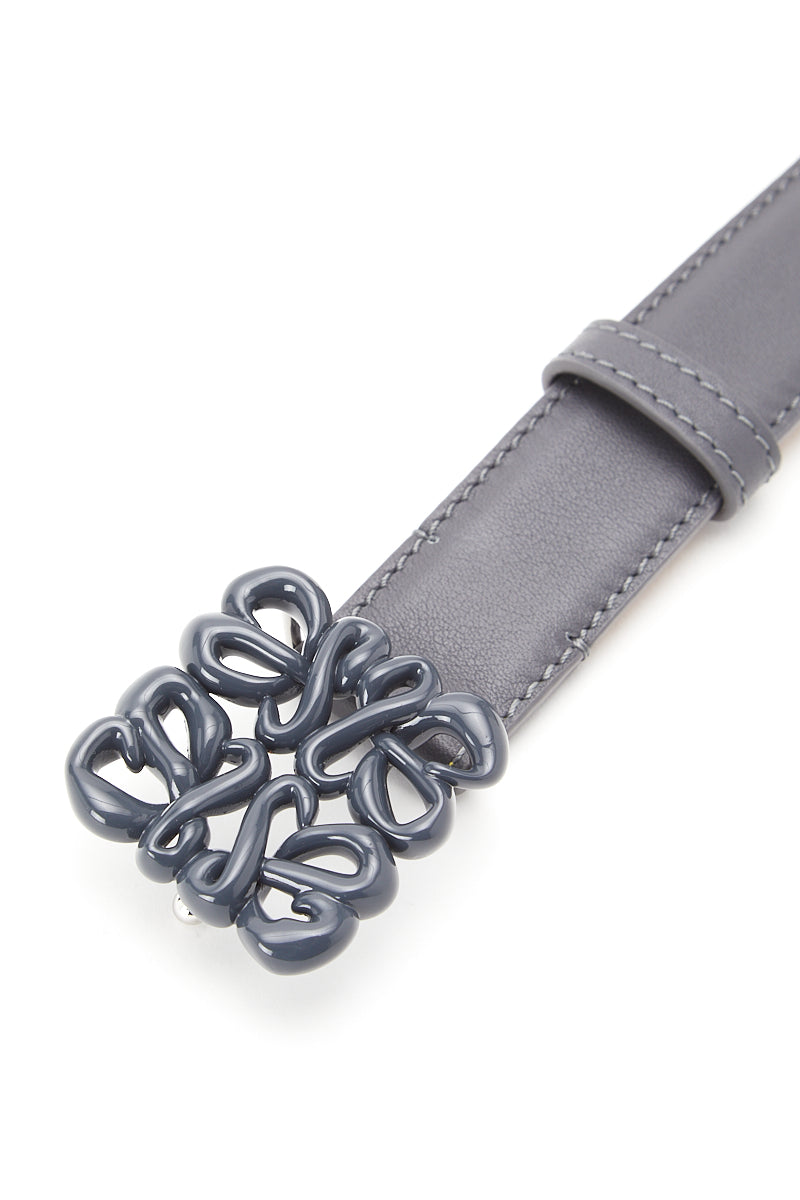 Women Inflated Anagram Belt 2.8Cm - Anthracite/Onyx Blue