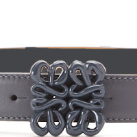 Women Inflated Anagram Belt 2.8Cm - Anthracite/Onyx Blue