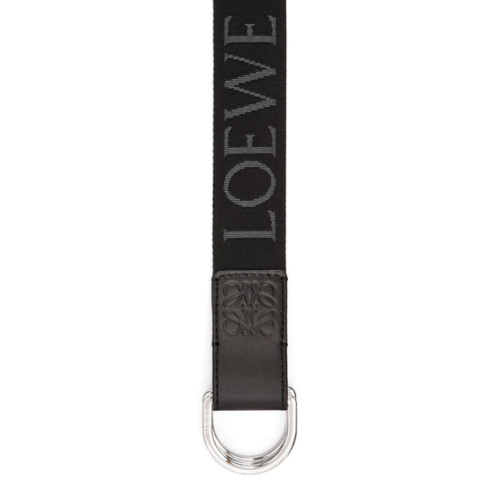 Men D Ring 3.5Cm Belt - Black/Palladium