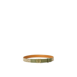 Women Anagram 2.8Cm Belt - Avocado Green/Gold