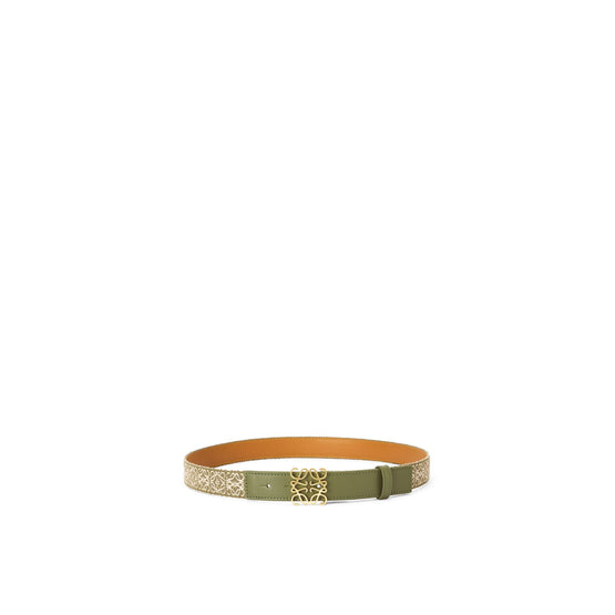 Women Anagram 2.8Cm Belt - Avocado Green/Gold