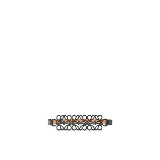 Women Anagram Cut Out Belt - Black/Gold