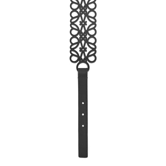 Women Anagram Cut Out Belt - Black/Gold