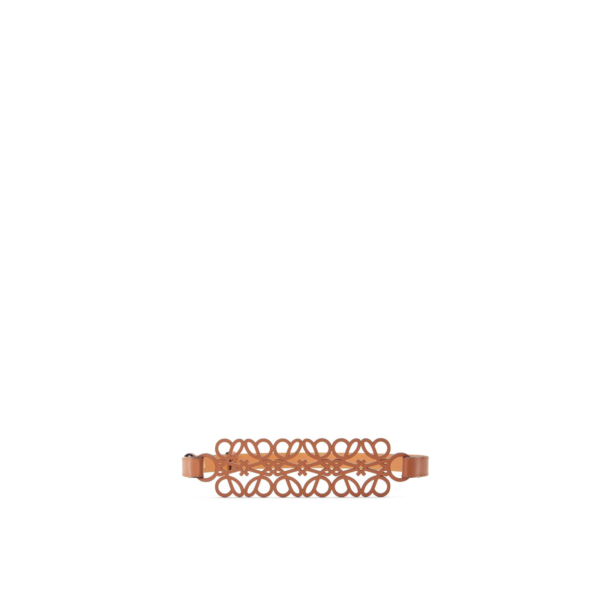Women Anagram Cut Out Belt - Tan/Gold
