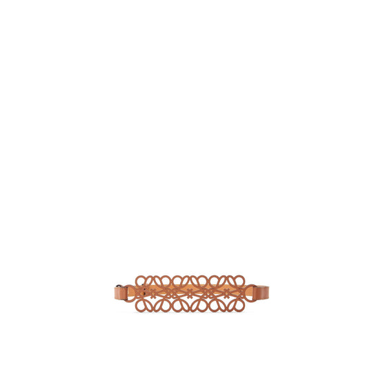 Women Anagram Cut Out Belt - Tan/Gold