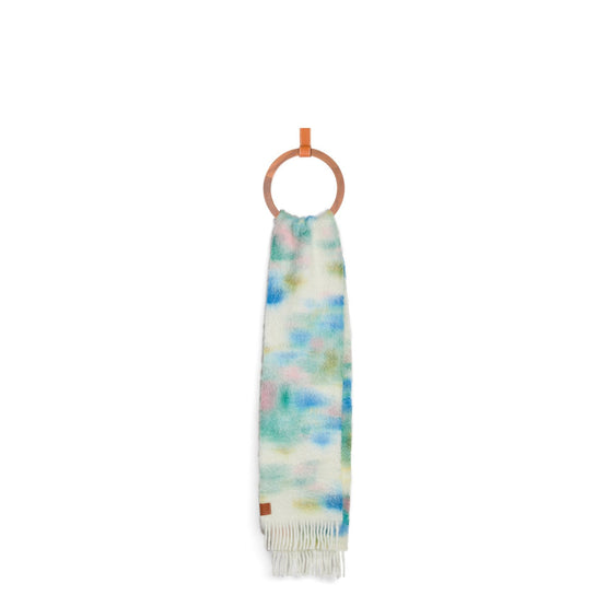 Women 24X185 Blurred Scarf - White/Multicolor