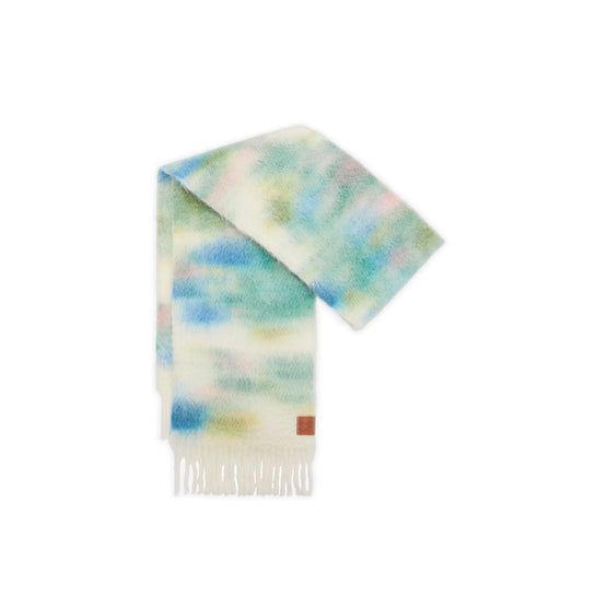 Women 24X185 Blurred Scarf - White/Multicolor