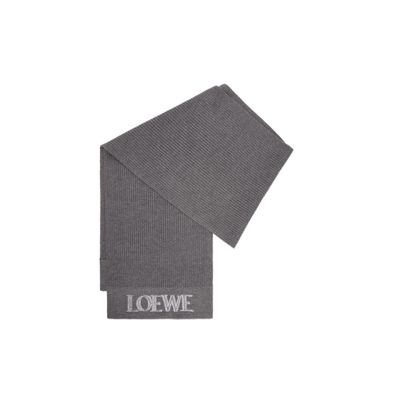Women 35X182 Blurred Loewe Scarf - Dark Grey