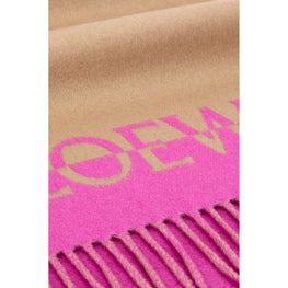 Women 30X180 Bicolor Loewe Scarf - Light Caramel/Pink