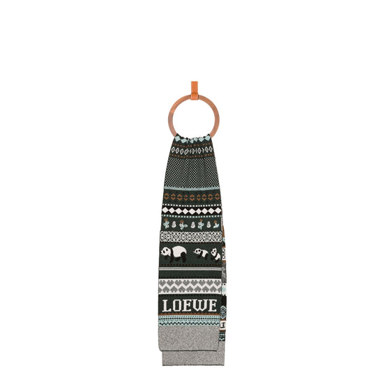 Women 27X180 Panda Scarf - Green/Multicolor