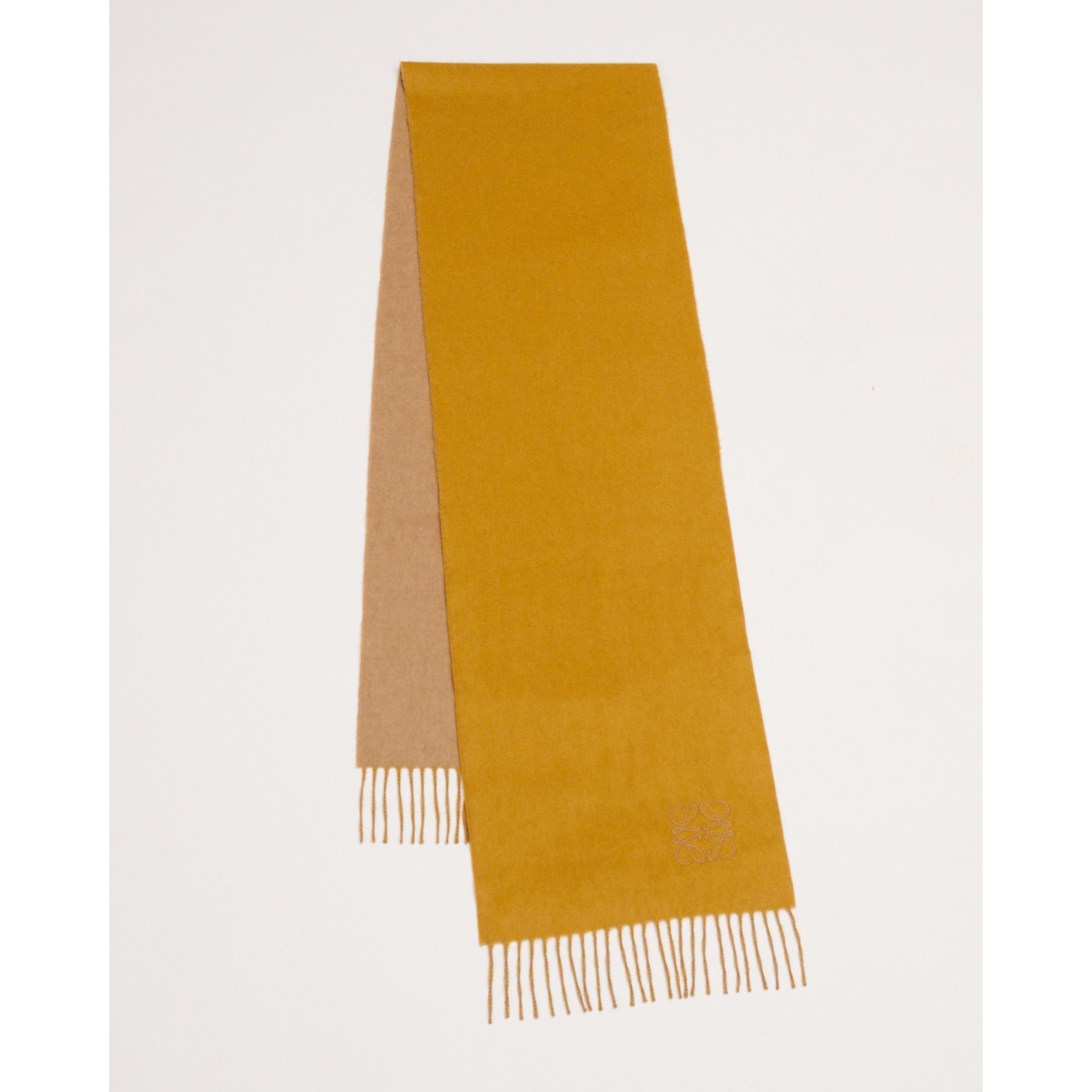 Women 28X180 Bicolor Anagram Scarf - Yellow/Camel
