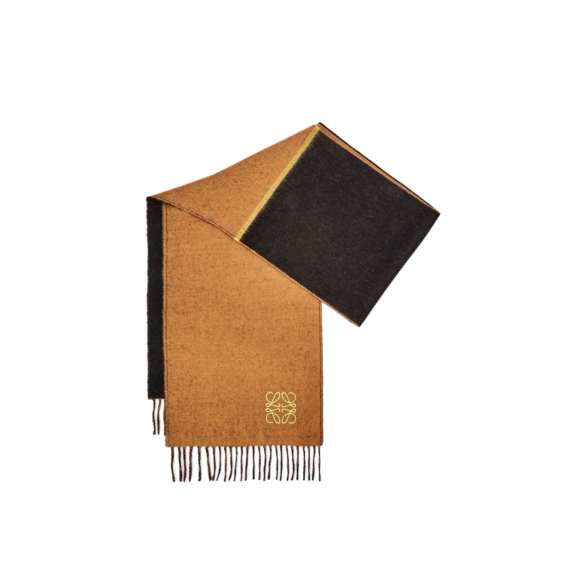 Women 30X180 Window Anagram Scarf - Black/Camel