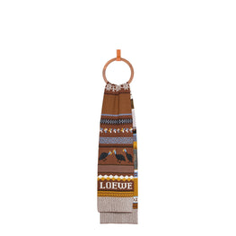 Women 27X180 Guinea Fowl Scarf - Brown/Multicolor